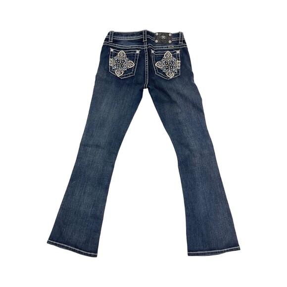 Miss Me Signature Women's Mid Rise Boot Cut Floral Embroidered Jeans Size 28 - Picture 2 of 5